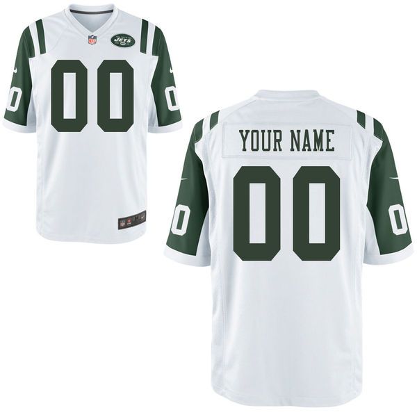 Youth New York Jets Custom White Game NFL Jersey->customized nfl jersey->Custom Jersey